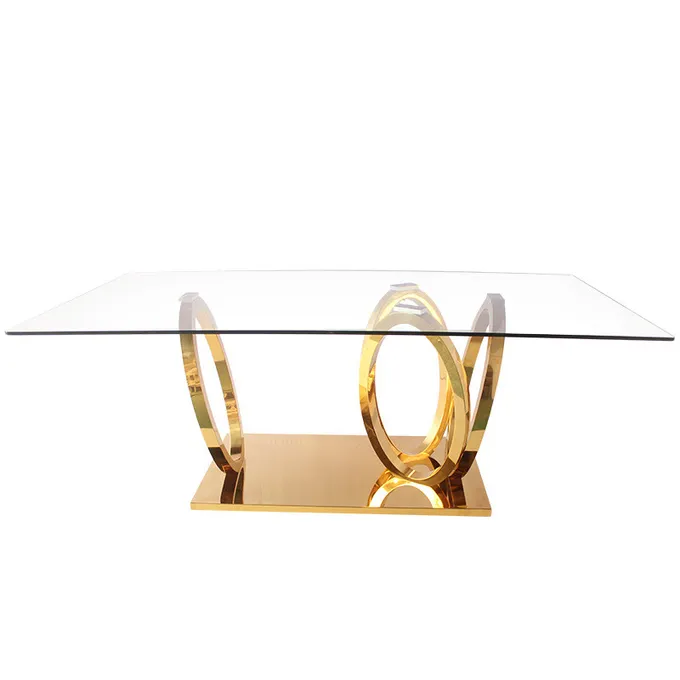 East West Furniture Dublin Intersected Circle Rectangular Dining Table 0