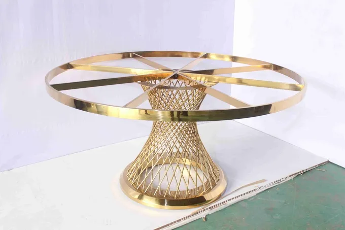 Glass Top Round Dining Table Set Hotel Furniture Customized Size 1