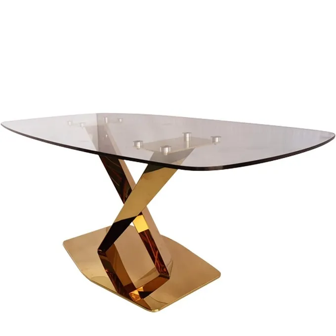 Stainless Steel Frame Modern Marble Dining Room Table Luxury Dinning Table Set 0