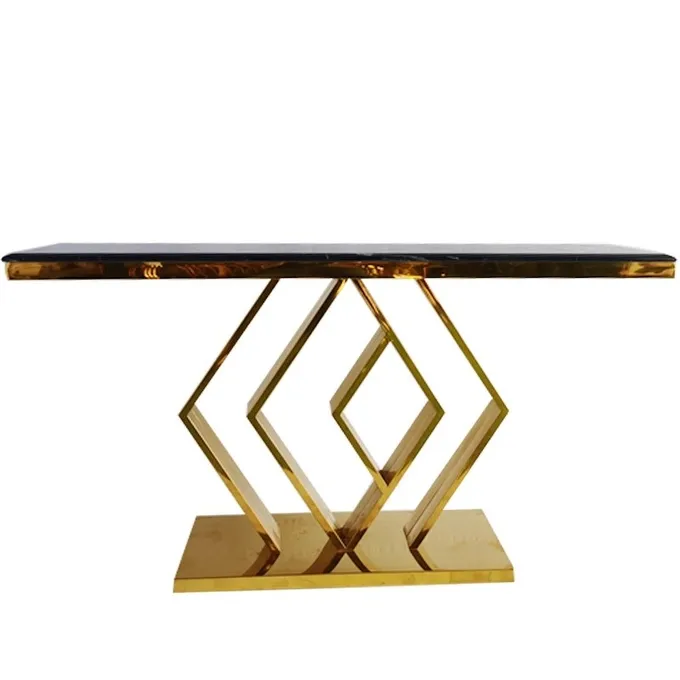 Console table near the wall light luxury entryway table Hotel lobby end view table 3