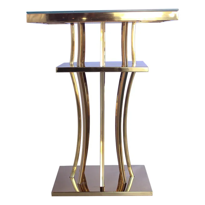 Luxury Square Side Table With Silver Mirror Glass Living Room Furniture 0