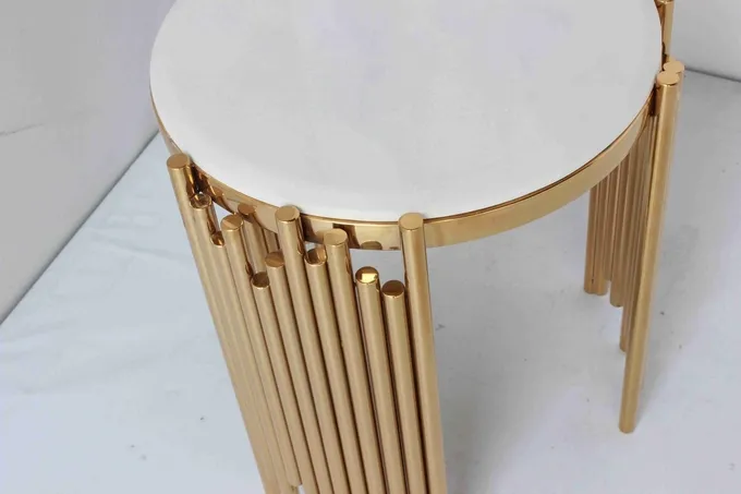 Light Luxury Round Side Table Living Room Furniture Round Tubular 1