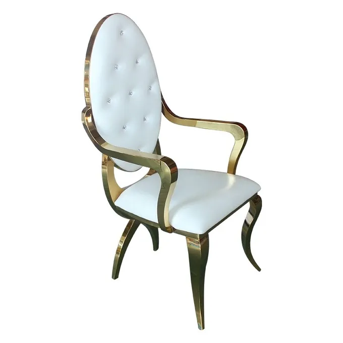 Popular bride and groom chair big oval back chair gold X leg for wedding event 0