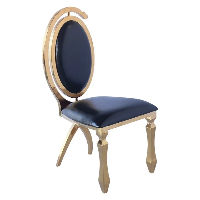 Wholesale China latest popular royal stainless steel chair wedding furniture banquet event home dining room chair 0