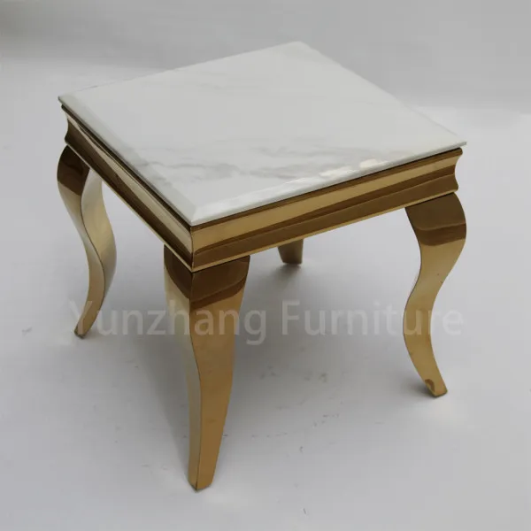 Gold Metal Base White Marble Table Scratch Resistant Sofa Decorated Table 0