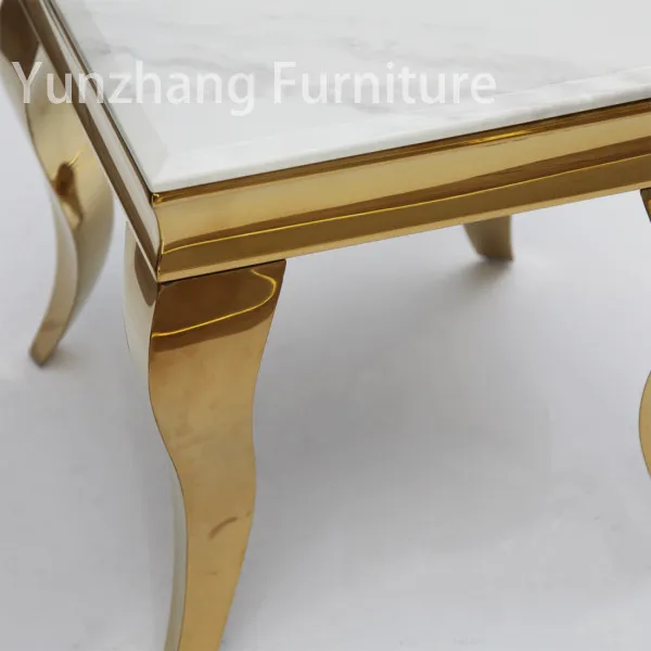 Gold Metal Base White Marble Table Scratch Resistant Sofa Decorated Table 1