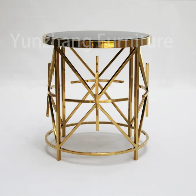 Mult Structure Home Furniture Side Table 201 Stainless Steel Marble / Glass Top 1