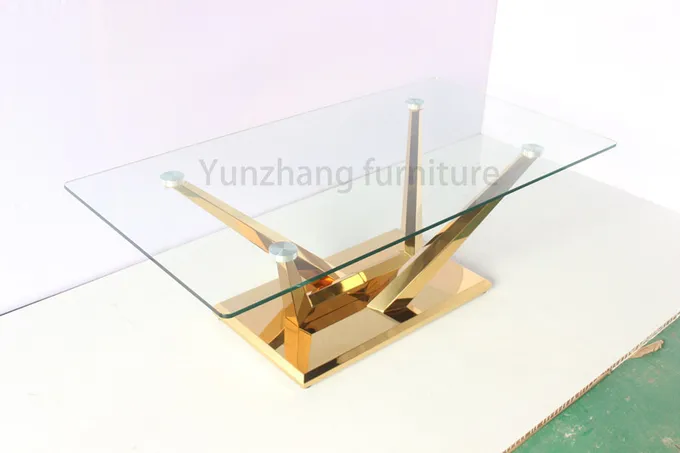 Unique Square Dining Table Metal Base Tempered Glass Top For Dining Room 1