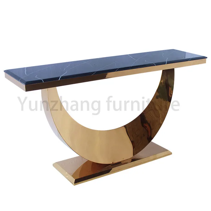 Simple Collection Console Table With Black Marble For Living Room 0