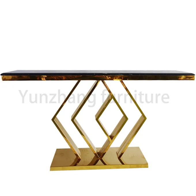 Luxury Console Table design Living Room Set Gold Base 0