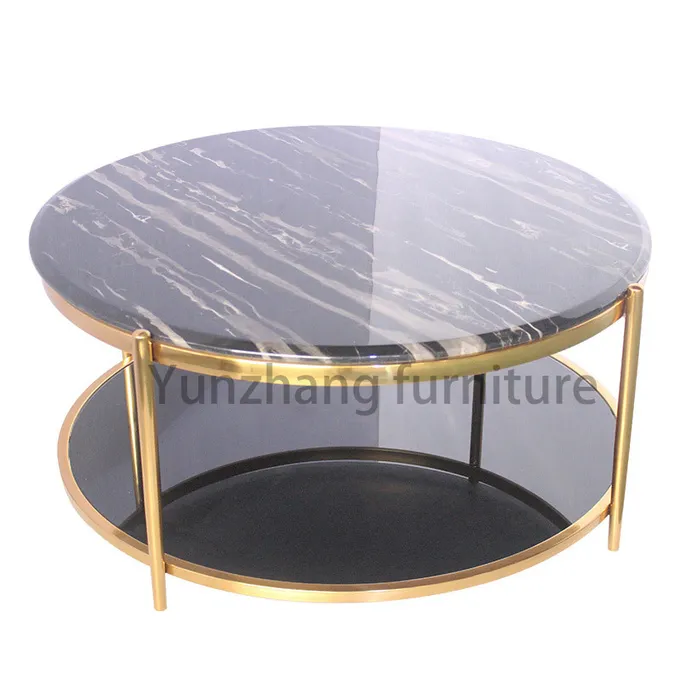 Medium Size Stainless Steel Table Home And Hotel Use With Marble Top 0