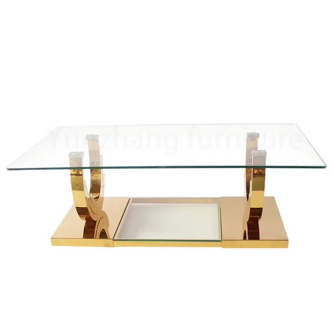 Clear Simple Design Rectangle Center Table , TV Cabinet Table For Family Use 1