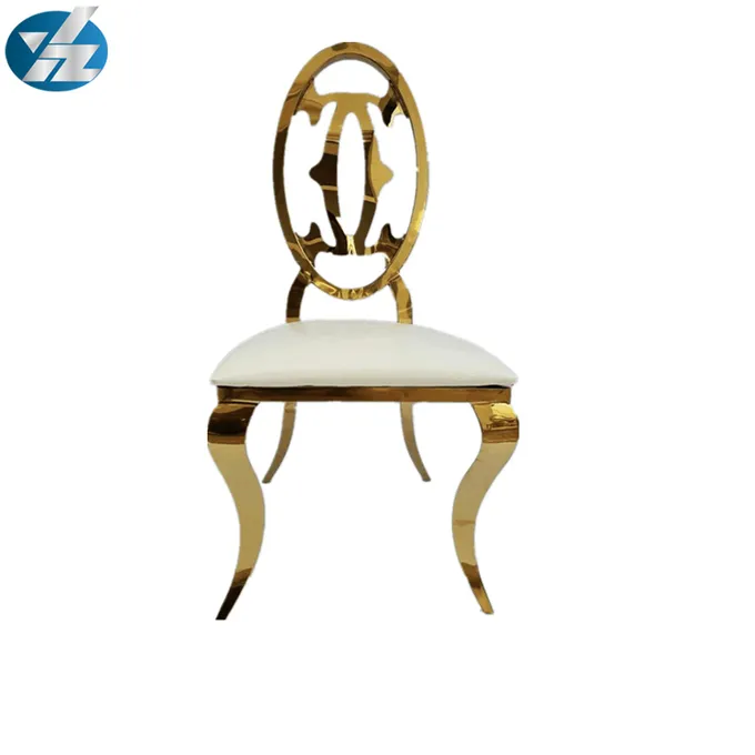 Modern Design Dining Chair Banquet Furniture Gold Metal 0