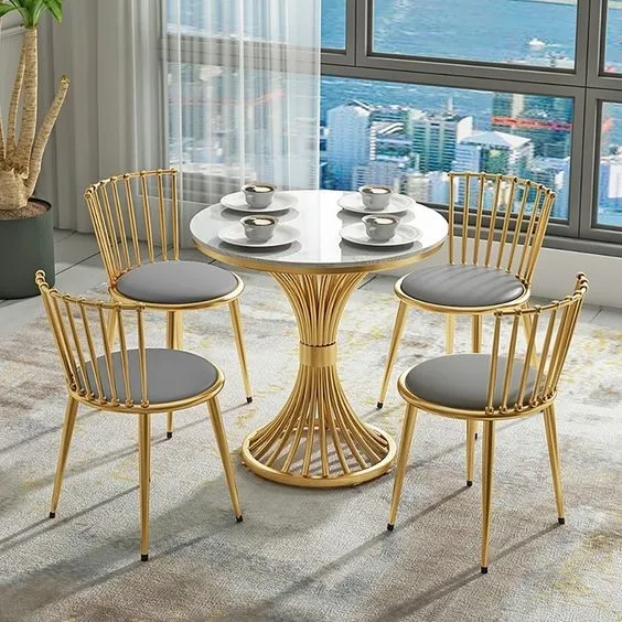 Fancy Cafe Shop Chairs High Level Modern Stainless Steel PU Leather Leisure Coffee Chair 0