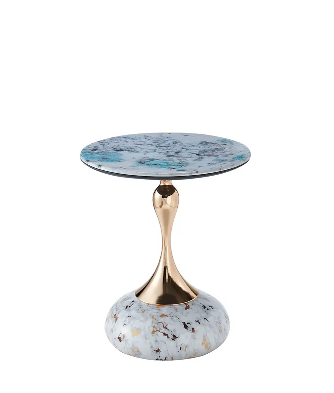 Elegant Side Table With Metal Base Coffee Table 0