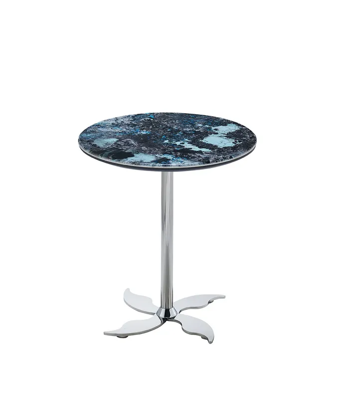 Modern Style Marble and brass Table Antiqued brass color round end table 2