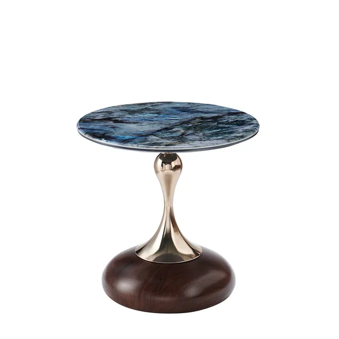 Luxury Center Table Modern Living Room Furniture Round Bent End Table Black Gold Metal Glass Coffee Table 1