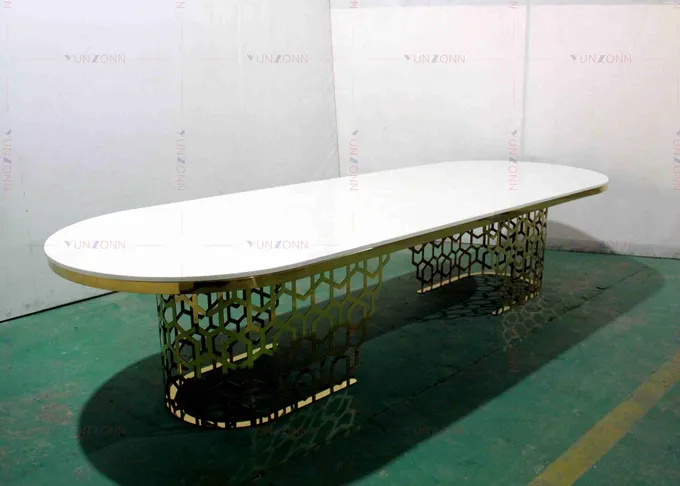 Modern Luxury Big Heavy Duty Banquet Style Dining Table MDF OEM 4000X1200X750mm 0