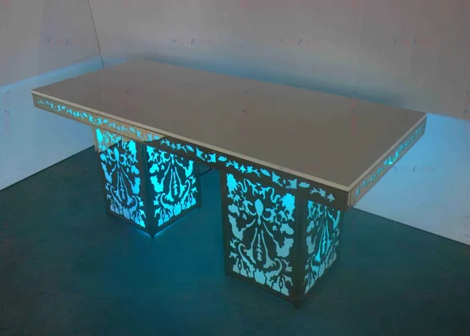 Stylistic Lighted Pub Table Pub Table Chair Set 4000X1200X750mm 0