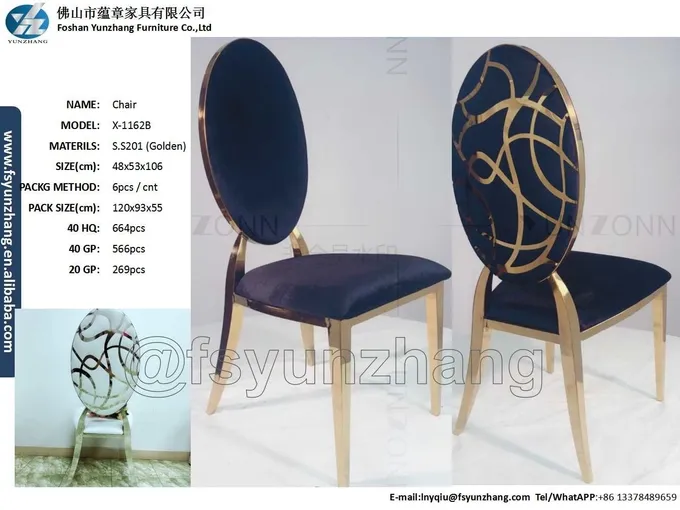 Gold Stainless Steel Wedding Chairs Royal Wedding Chair Rentals W49xD53xH94cm 0