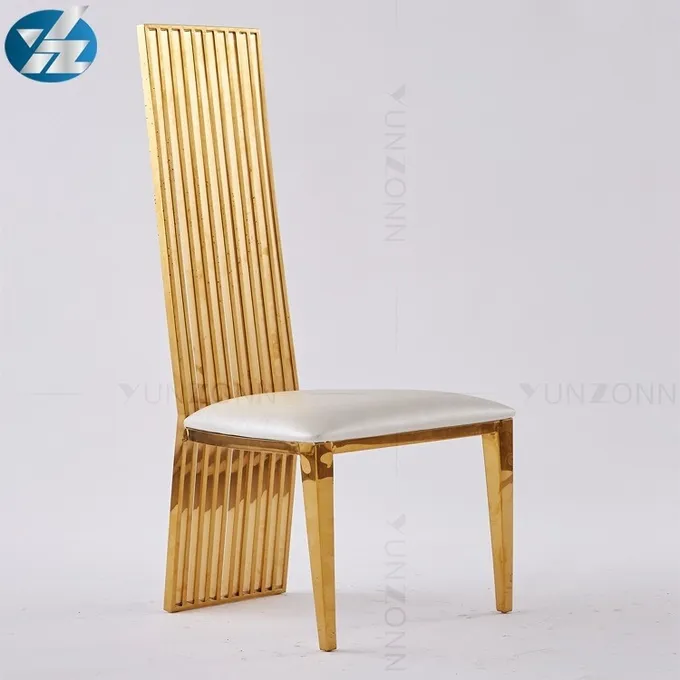 High Back Wedding Chair Gold luxury banquet chairs Stainless Steel Weight 200Kg 0