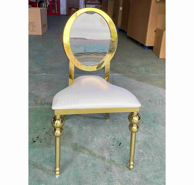 Acrylic Back event chairs dining chairs SS gold rental furniture 0