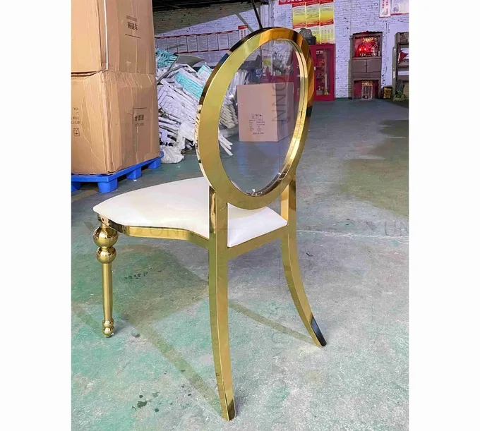 Acrylic Back event chairs dining chairs SS gold rental furniture 2