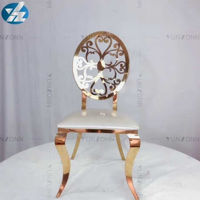 Round chair delicate design gold dining chairs 3