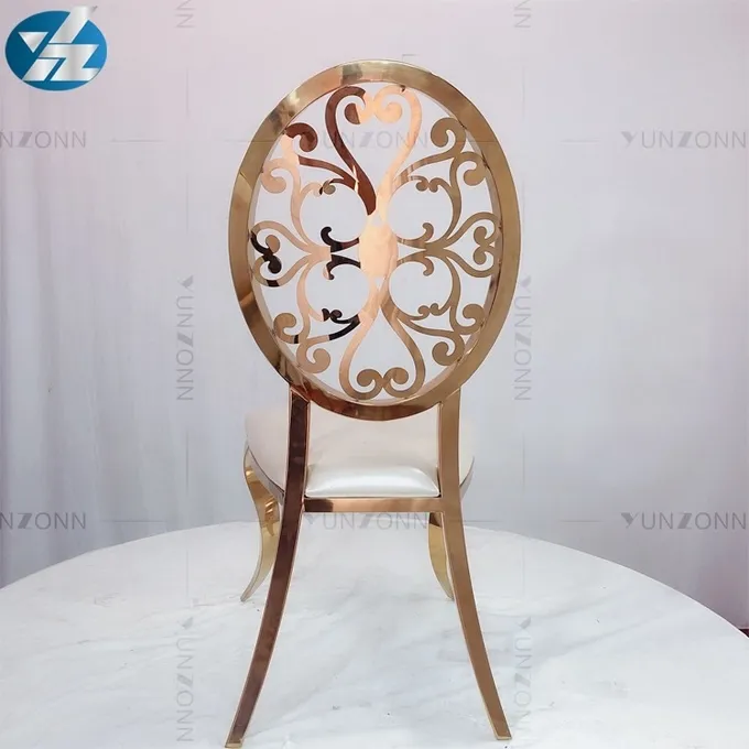 Round chair delicate design gold dining chairs 2