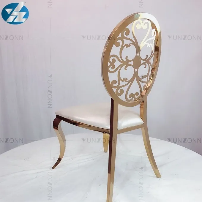 Round chair delicate design gold dining chairs 1