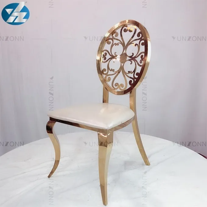 Round chair delicate design gold dining chairs 0