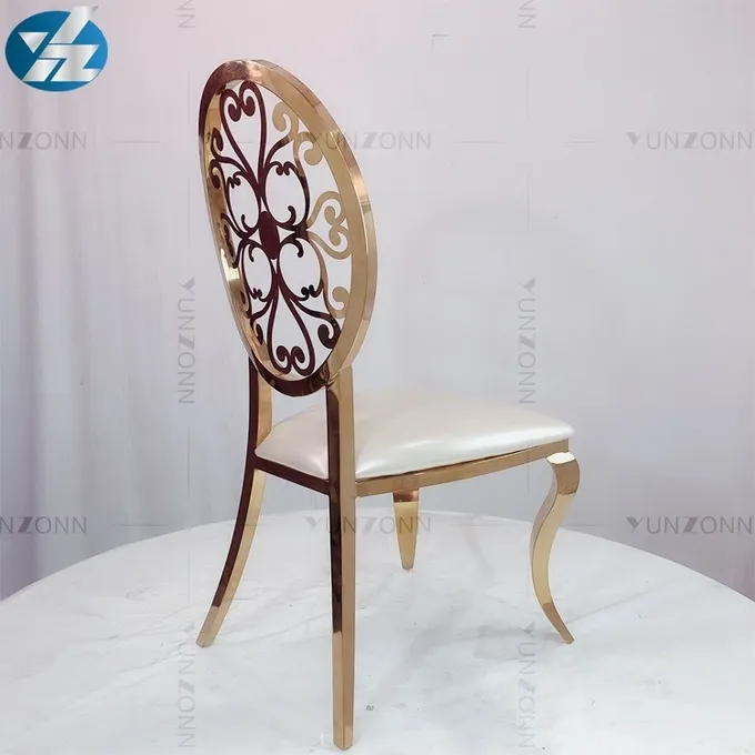 Round chair delicate design gold dining chairs 4