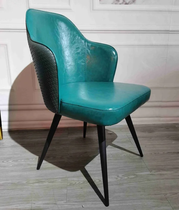 Home Blue nordic design dining chairs Light Luxury Leather Backrest Chair 0