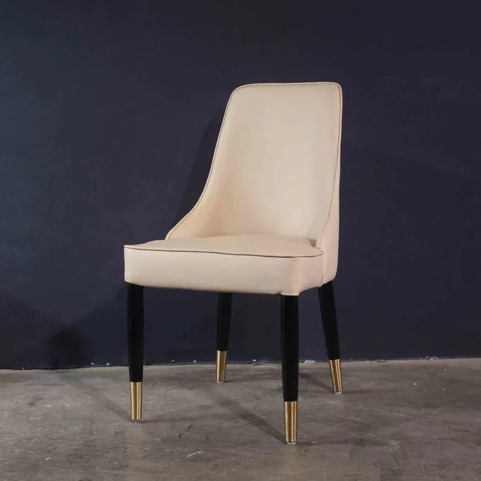 White Luxury Velvet Chair With Thick Backrest OEM Wood Frame Home Hotel 2