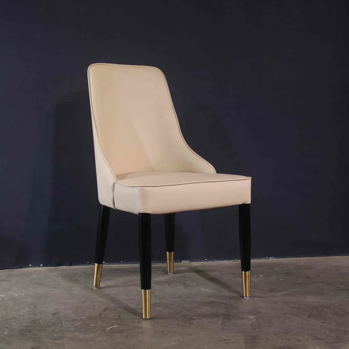 White Luxury Velvet Chair With Thick Backrest OEM Wood Frame Home Hotel 1