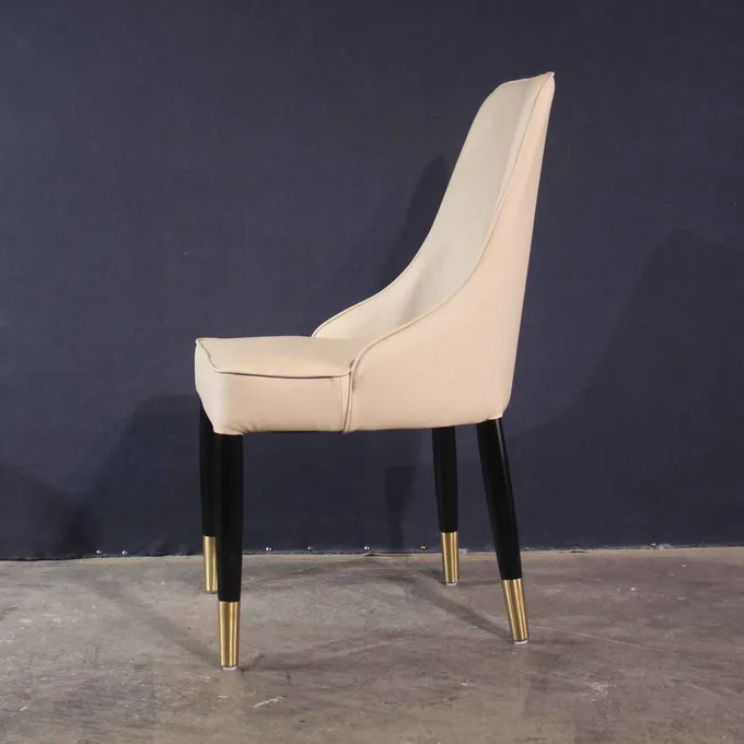 White Luxury Velvet Chair With Thick Backrest OEM Wood Frame Home Hotel 0