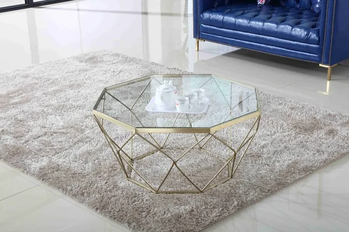 Stainless Steel Modern Glass Coffee Tables Stylish Tea Table Living Packing Pearl Room 8