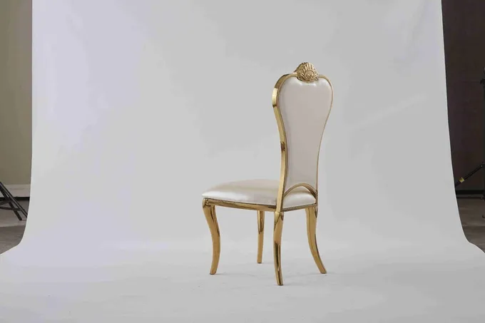 High Back Golden Bride And Groom Chair Elegant Wedding Banquet Chair 6