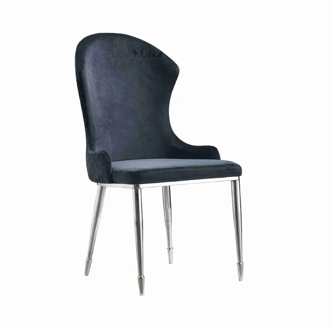 Modern Baroque Polished Stainless Steel Dining Chair Home Hotel 0