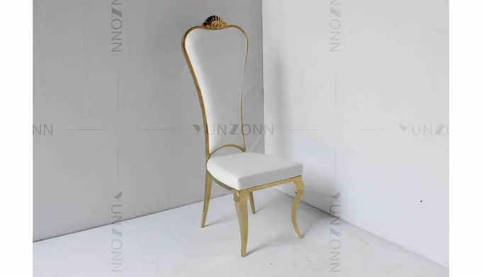 High Back Golden Bride And Groom Chair Elegant Wedding Banquet Chair 1