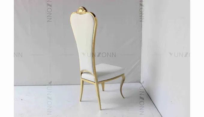 High Back Golden Bride And Groom Chair Elegant Wedding Banquet Chair 3