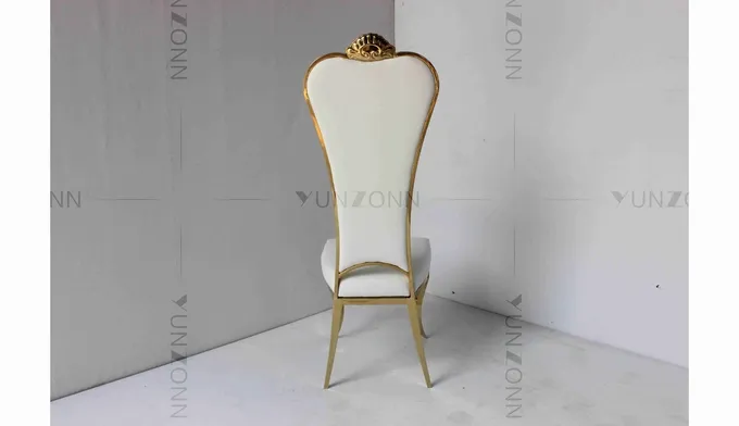 High Back Golden Bride And Groom Chair Elegant Wedding Banquet Chair 4