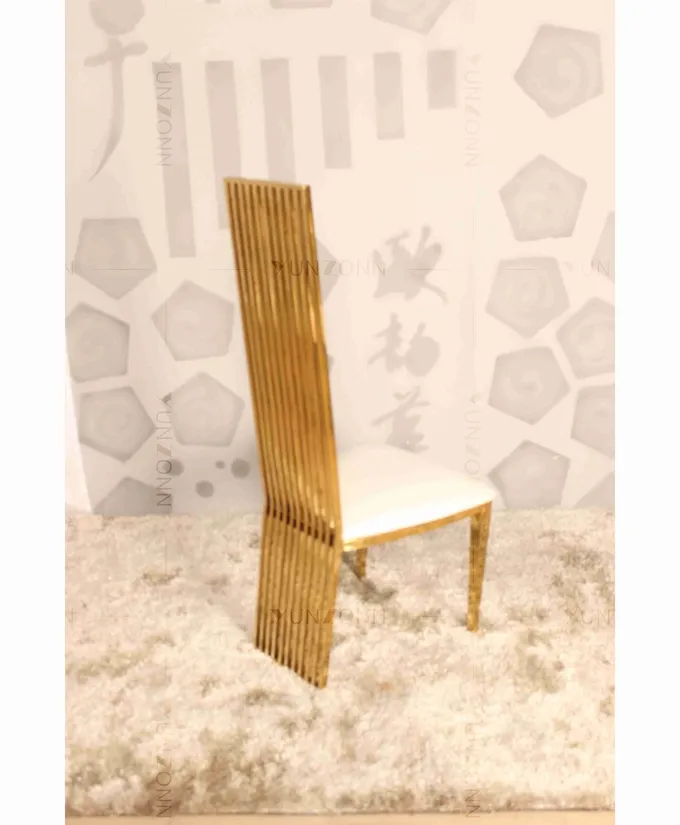 High Back Wedding Chair Gold luxury banquet chairs Stainless Steel Weight 200Kg 3