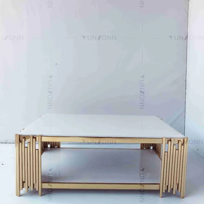 Irregular Strip Small Console Table Simple Modern Iron Stainless Steel Frame 6