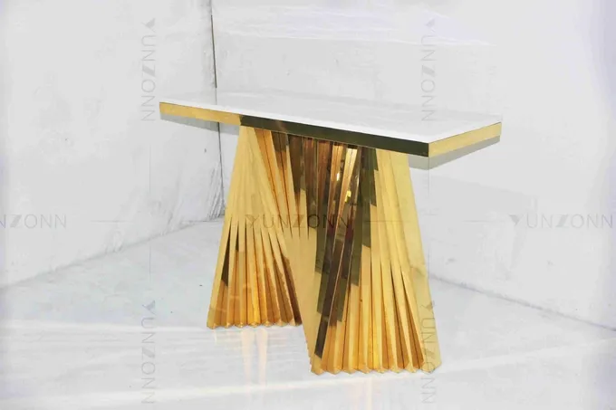 Hollow Out Pattern Marble Gold Plated Side Table Carving Design Storage Cabinets 2