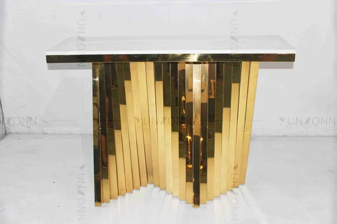 Hollow Out Pattern Marble Gold Plated Side Table Carving Design Storage Cabinets 3