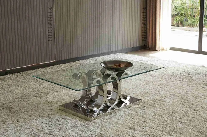 Modern 10 Seaters SS Dining Table With Tempered Glass Removable 0