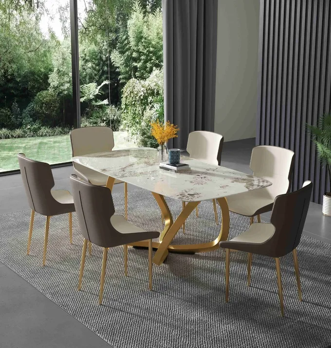 Bright Modern Rectangular Dining Tables Italian Simple Home Rectangle Breakfast Table Set 0