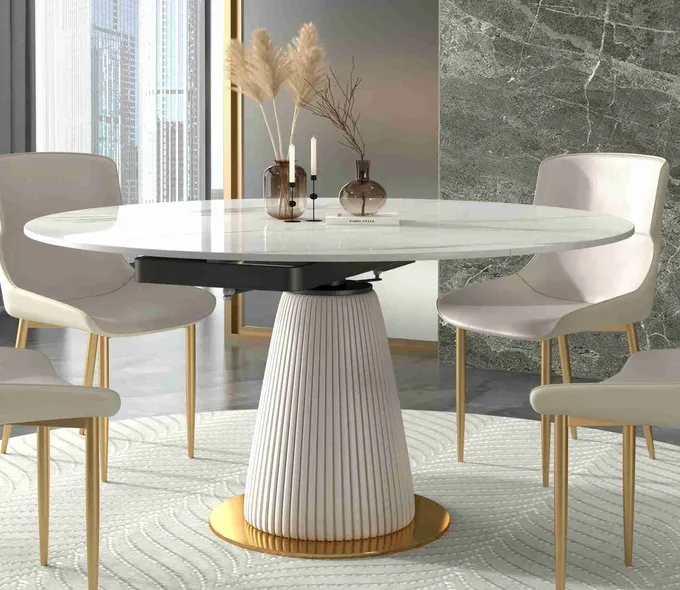 Telescopic Revolving Round Folding Rectangular Dining Table 8 seats For Apartment Hotel 3