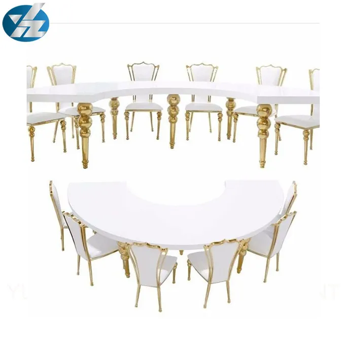 White Black Royal Crown Chair Wedding Banquet Chair Stainless Steel Gold Round Chair Legs 4